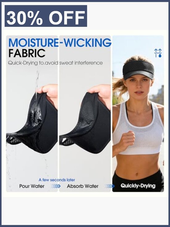 Wide Brim Quick Dry Adjustable Sun Visor Hat Men Women main image 7
